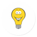 Light Bulb Smiley Face stickers by doonidesigns Light Bulb Smiley Face stickers