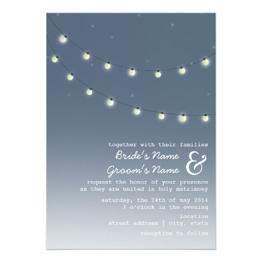 Light Bulbs Evening Wedding Invitation