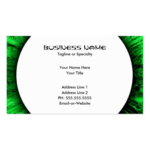 light burst luck business cards (back side)