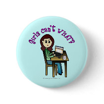 Light Computer Girl Pinback Button