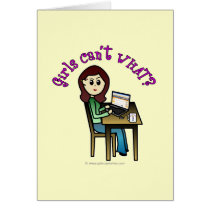 Light Computer Girl Cards