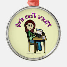 Light Computer Girl Christmas Tree Ornaments