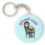 Light Computer Girl Keychain