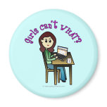 Light Computer Girl Magnets