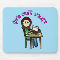 Light Computer Girl Mouse Pads