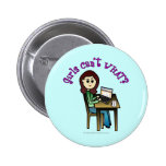 Light Computer Girl Pinback Button