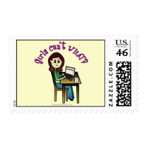 Light Computer Girl Postage Stamp