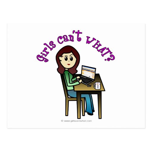 Light Computer Girl Postcards