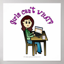 Light Computer Girl Poster