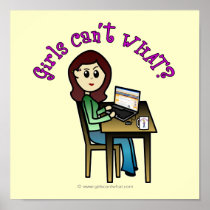 Light Computer Girl Poster