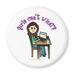 Light Computer Girl Refrigerator Magnets