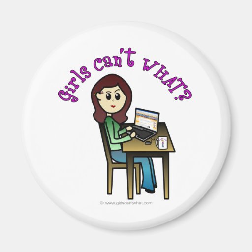 Light Computer Girl Refrigerator Magnets