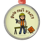 Light Construction Girl Christmas Ornaments