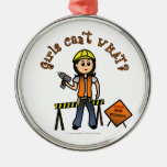 Light Construction Girl Christmas Ornaments
