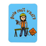 Light Construction Girl Flexible Magnets