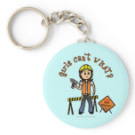 Light Construction Girl Keychains