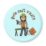 Light Construction Girl Magnets