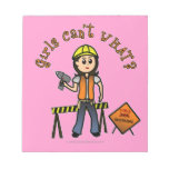 Light Construction Girl Memo Note Pads