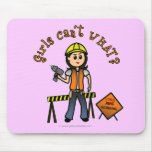 Light Construction Girl Mouse Pad