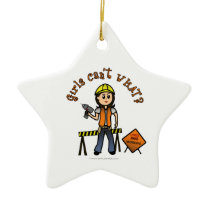 Light Construction Girl Christmas Tree Ornament