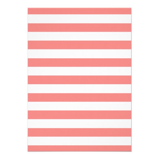 Light Coral Horizontal Stripes Personalized Announcements