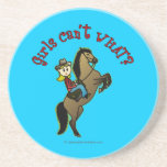 Light Cowgirl on Horse Beverage Coaster