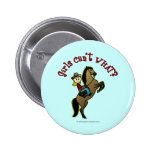 Light Cowgirl on Horse Button