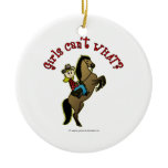 Light Cowgirl on Horse Christmas Ornament