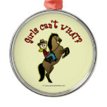 Light Cowgirl on Horse Christmas Tree Ornaments