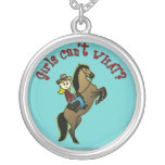 Light Cowgirl on Horse Custom Necklace