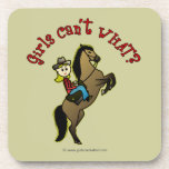 Light Cowgirl on Horse Drink Coasters