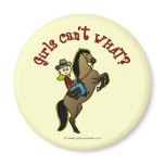 Light Cowgirl on Horse Fridge Magnet