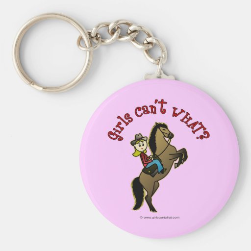 Light Cowgirl on Horse Key Chain