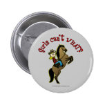 Light Cowgirl on Horse Pinback Button
