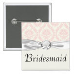 light cream and pink damask buttons