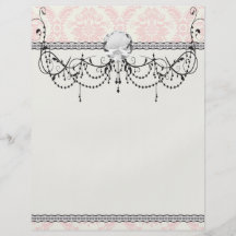 light cream and pink damask flyer design