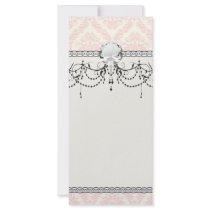 light cream and pink damask full color rack card