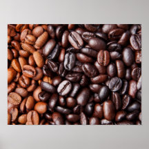 Light & Dark Roast Coffee Beans - Customized Blank Posters