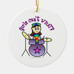 Light Drummer Girl Christmas Ornament