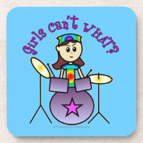 Light Drummer Girl Beverage Coaster