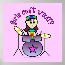 Light Drummer Girl Poster