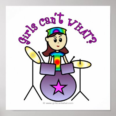 Light Drummer Girl Print by girlscantwhat