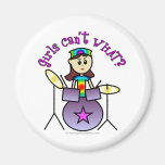 Light Drummer Girl Refrigerator Magnet
