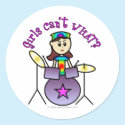 Light Drummer Girl stickers