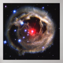 Light Echoes From Red Supergiant Star V838 Monocer Poster