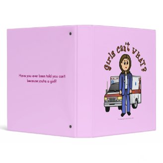 Light EMT Paramedic Girl 3 Ring Binders