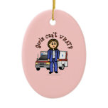 Light EMT Paramedic Girl Christmas Ornaments