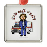 Light EMT Paramedic Girl Christmas Ornaments