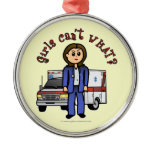 Light EMT Paramedic Girl Christmas Ornaments