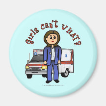 Light EMT Paramedic Girl Fridge Magnet
